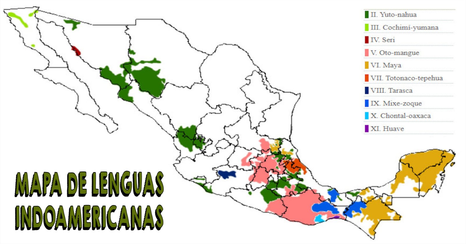 Mapa lenguas indoamericanas